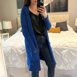 Allison Joy royal blue duster cardigan sweater